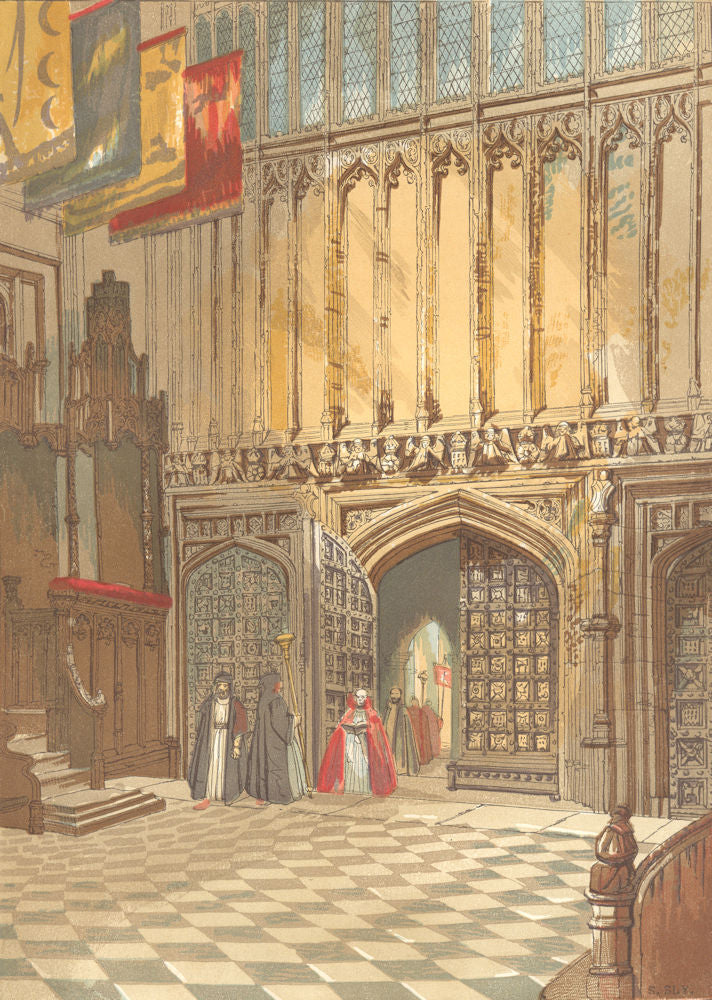 LONDON. Westminster Abbey-Henry seventh's Chapel 1845 old antique print